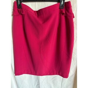 ABN Pink Pencil Skirt Ruffle Detail Career Office Party XL